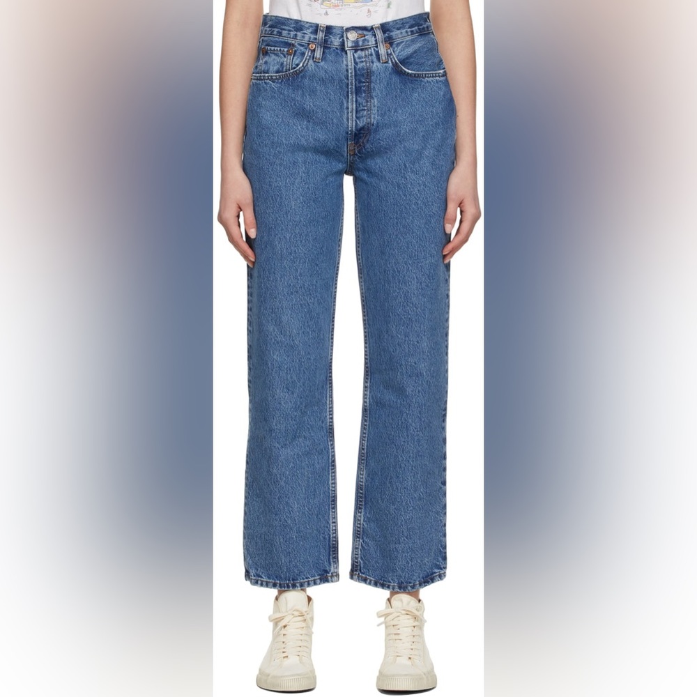 ISO Re/Done Original 90s Crop Low Slung Jeans in Bleu Mere!